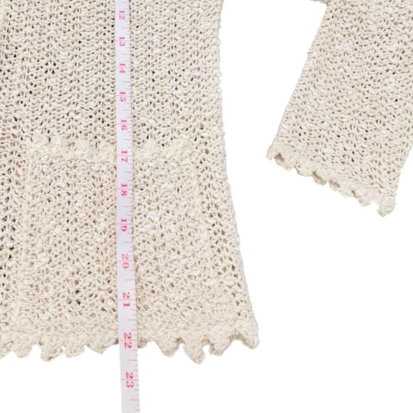 Vintage‎ A Pallas Original Irish Linen Cream Women’s Button Cardigan Sweater MED - Picture 10 of 15